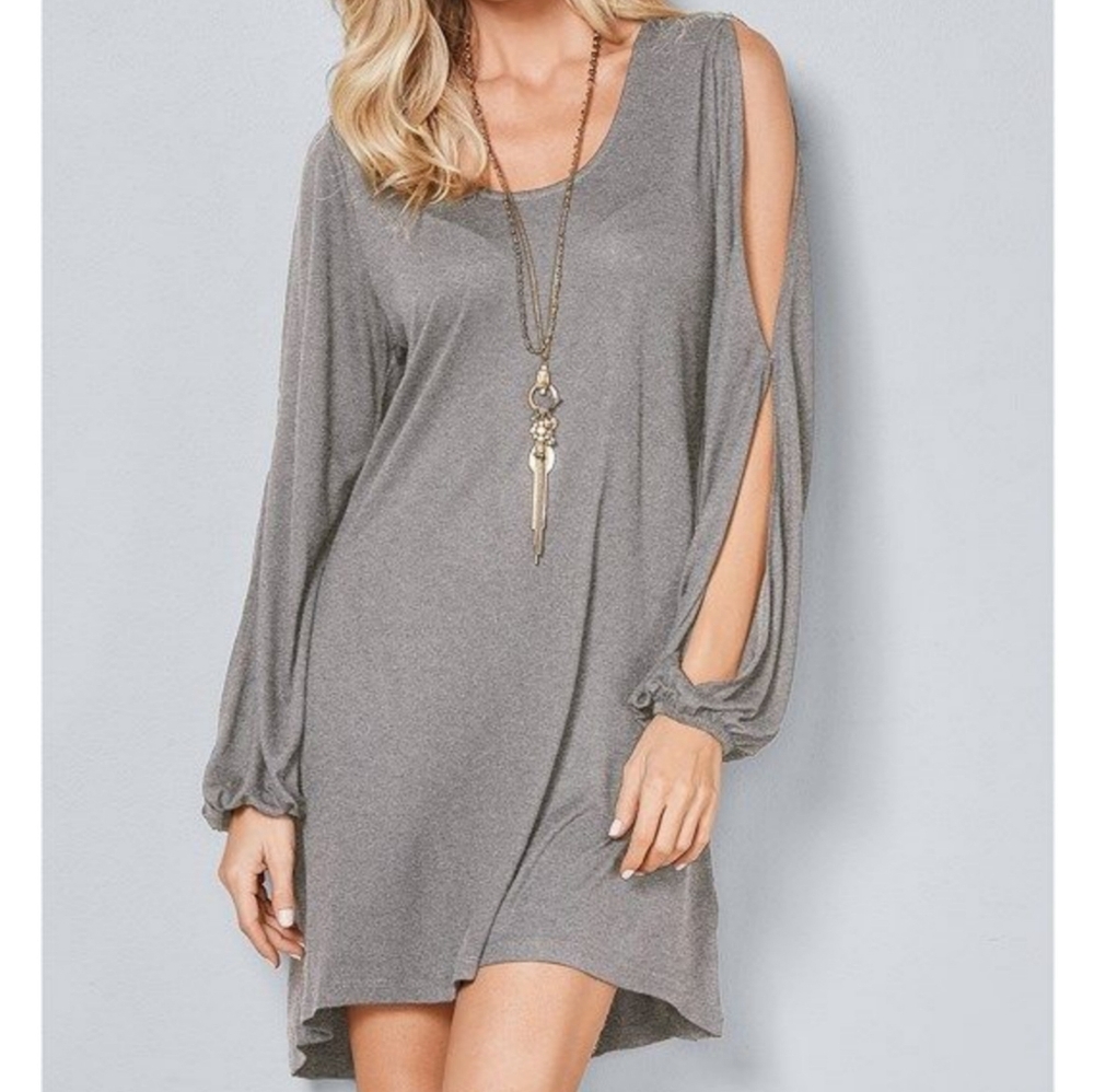 Gray Dress Sleeve Detail